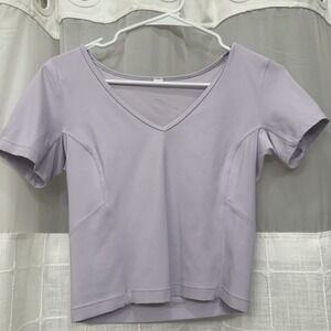 Lululemon Lilac Short Sleeve Compression Shirt Size 2